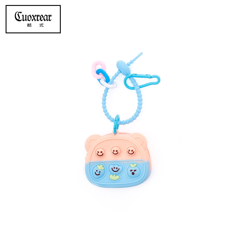 Wholesale Cute Unzipped Coin Purse Cartoon Silica gel Keychain